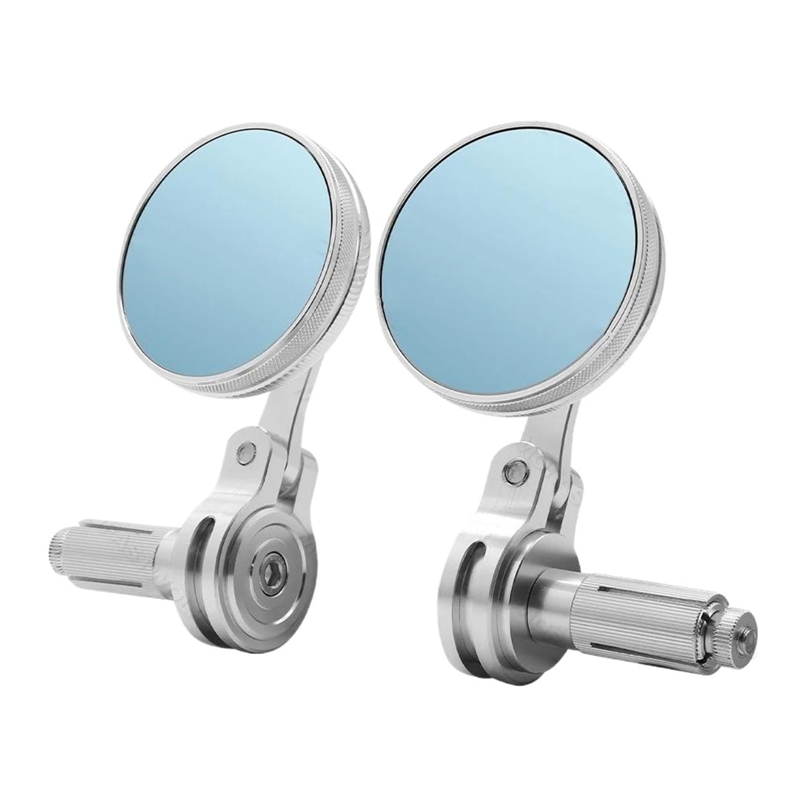 Espejos Laterales Motocicletas Motocicleta Espejo Retrovisor Lateral 7 8 22 Mm Extremo Manillar(Silver)