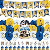 Real Madrid CF Party Decorations,Soccer Birthday Party Supplies Includes Banner - Cake Topper - 12 Cupcake Toppers - 18 Balloons