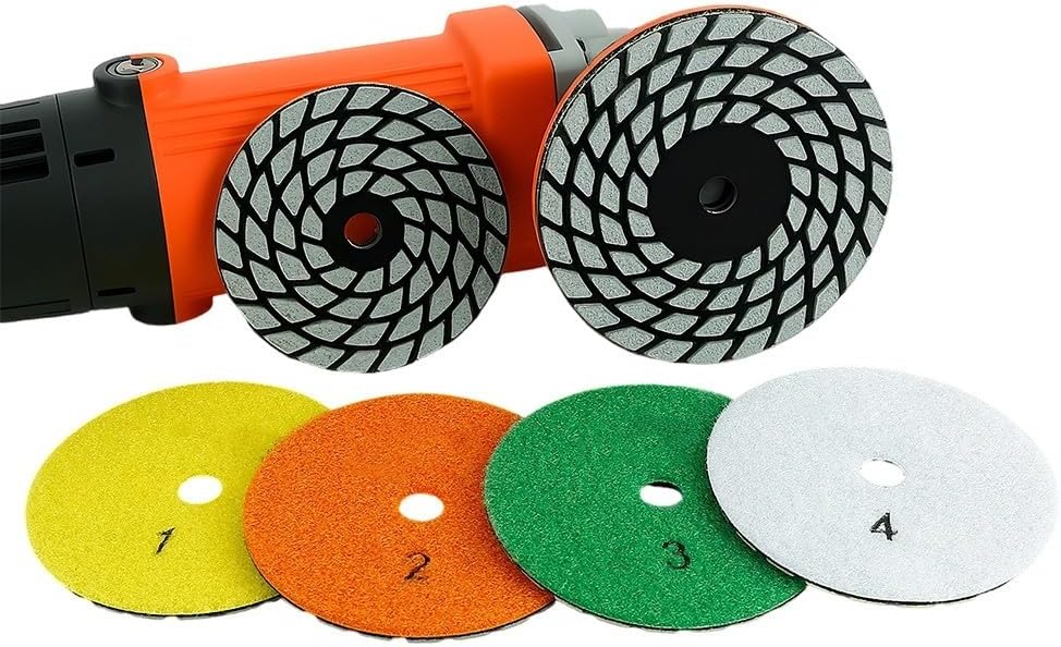 Flexible Wet Dry Polishing Pad for Granite Marble Stone 3 Inch 80mm Sanding Disc with Stepwise Grit Levels for Surface Refinement (NO4)