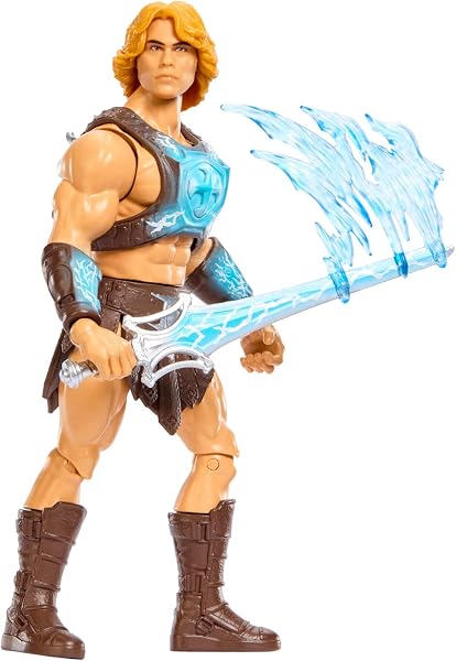 Masters of the Universe Funktionsfigur He-Man mit Schlagkraft durch das Schwert der Macht, Dreh- und Loslassfunktion, ca. 14 cm mit Zubehörteil, detailgetreues Heldenspielzeug aus dem Film, JKJ02 - 5