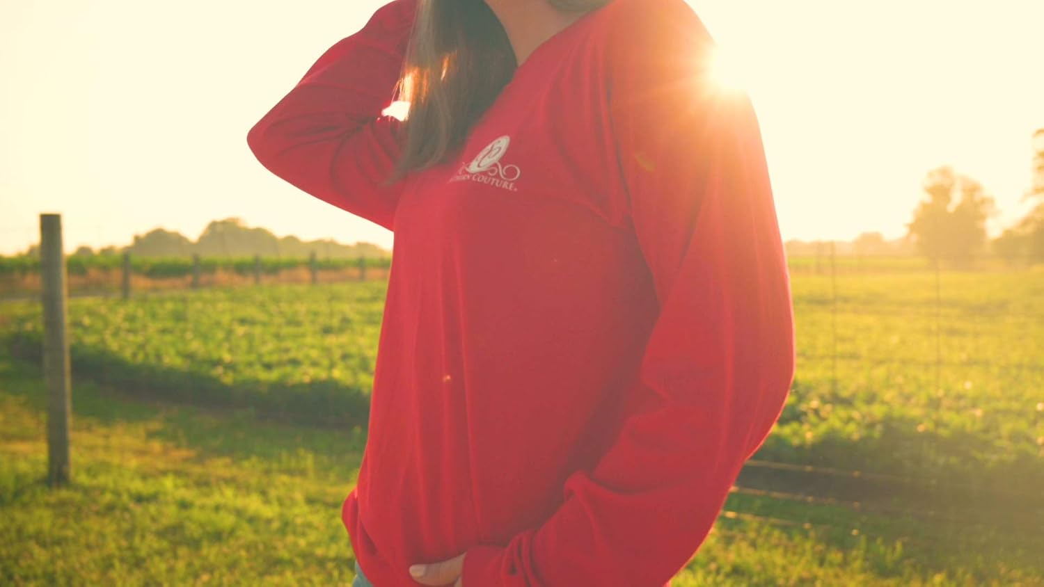 Southern Couture SC Comfort Mason Jar Cotton on Long Sleeve Womens Fit Shirt - Red