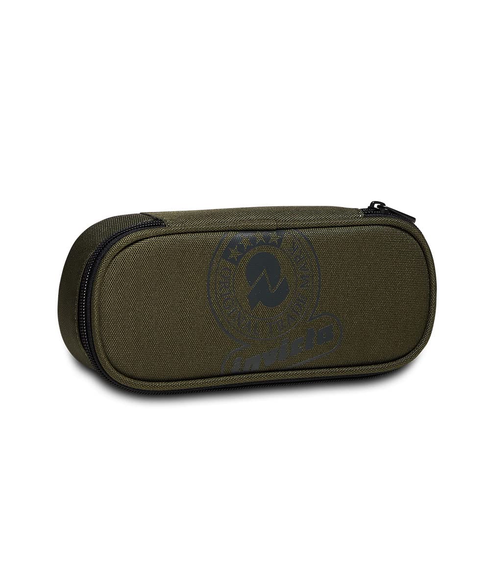 Invicta Pencil case - Pen bag, multicolor, Box for Stationery, Pen Pouch for Teen Girls and Boys, Perfect for School Supplies, moss green, LOGO