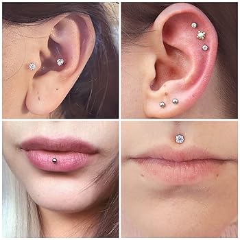 Kit 15 Borchie Labret In Plastica Bioflex Vcmart - Per Labbra, Tragus, Helix | 16G 1.2mm 8mm Trasparenti - Foto 7