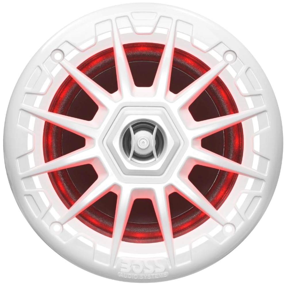 Kit Set para Boss Audio Systems MRGB55W 2 Altavoces coaxiales de 5,25" 13,3 cm 2 vías, 75 vatios rms 150 vatios máx, 4 ohmios, Resistentes al Agua, con led RGB, el par + Mando a Distancia Gratis