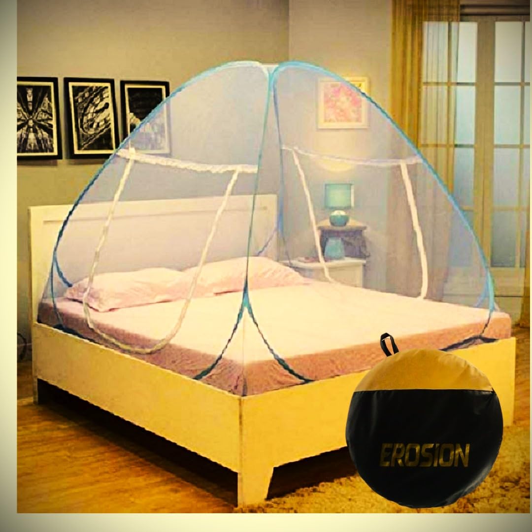 Erosion Nylon Adults Washable Mosquito Net for.5 Double Bed | Easily Foldable Machardani (Blue) Mosquito Net (Blue, Ceiling Hung) (6.5 x 6.5 ft) (B0DHHB3GRK) Amazon Price History, Amazon Price Tracker