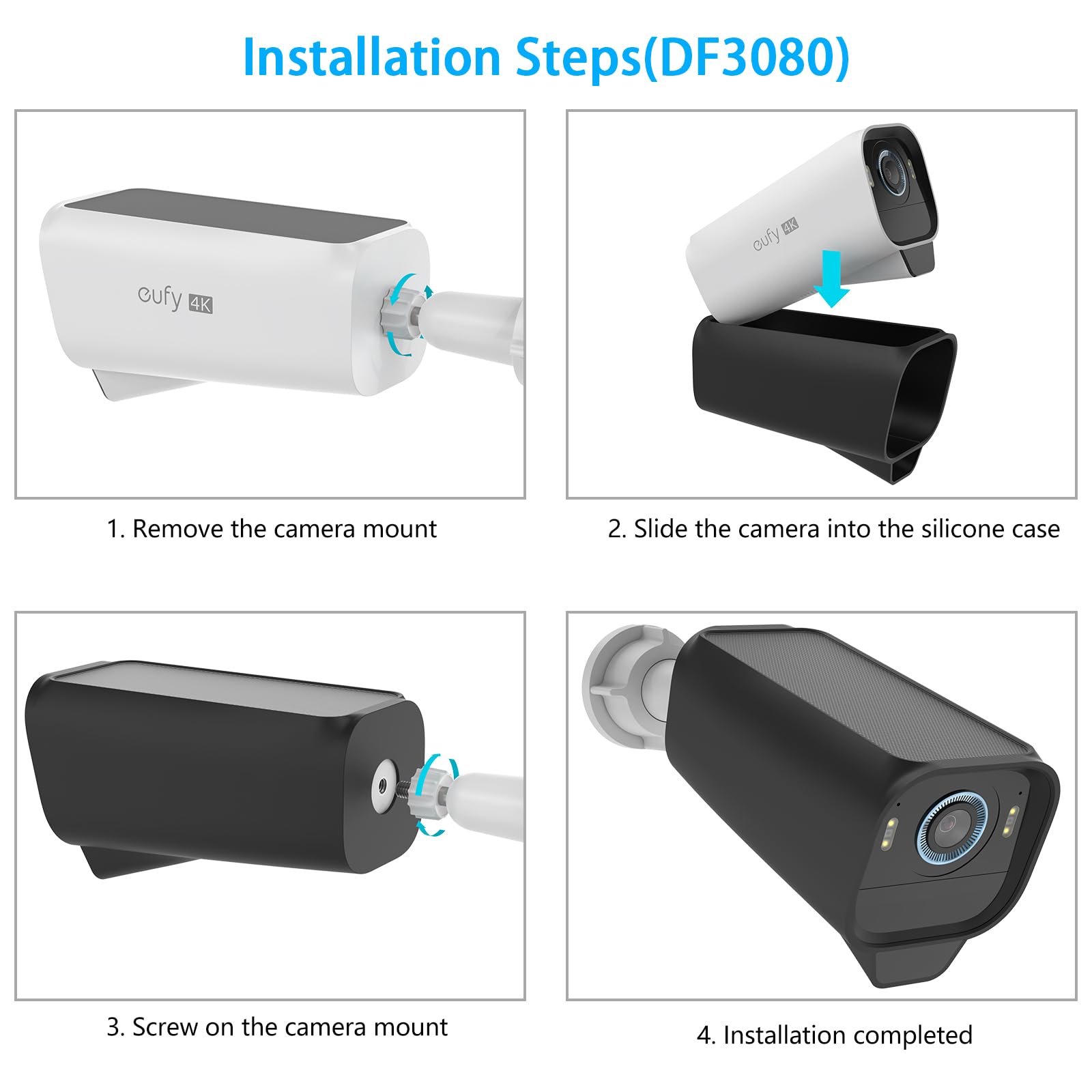 HOLACA Siliconen hoes compatibel met eufyCam E40 (camera niet inbegrepen), 2 stuks siliconen hoes