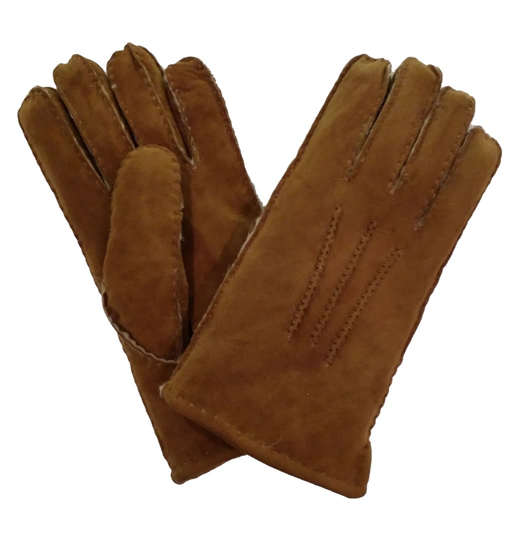 Guanti da donna in montone al 100%, color marrone chiaro