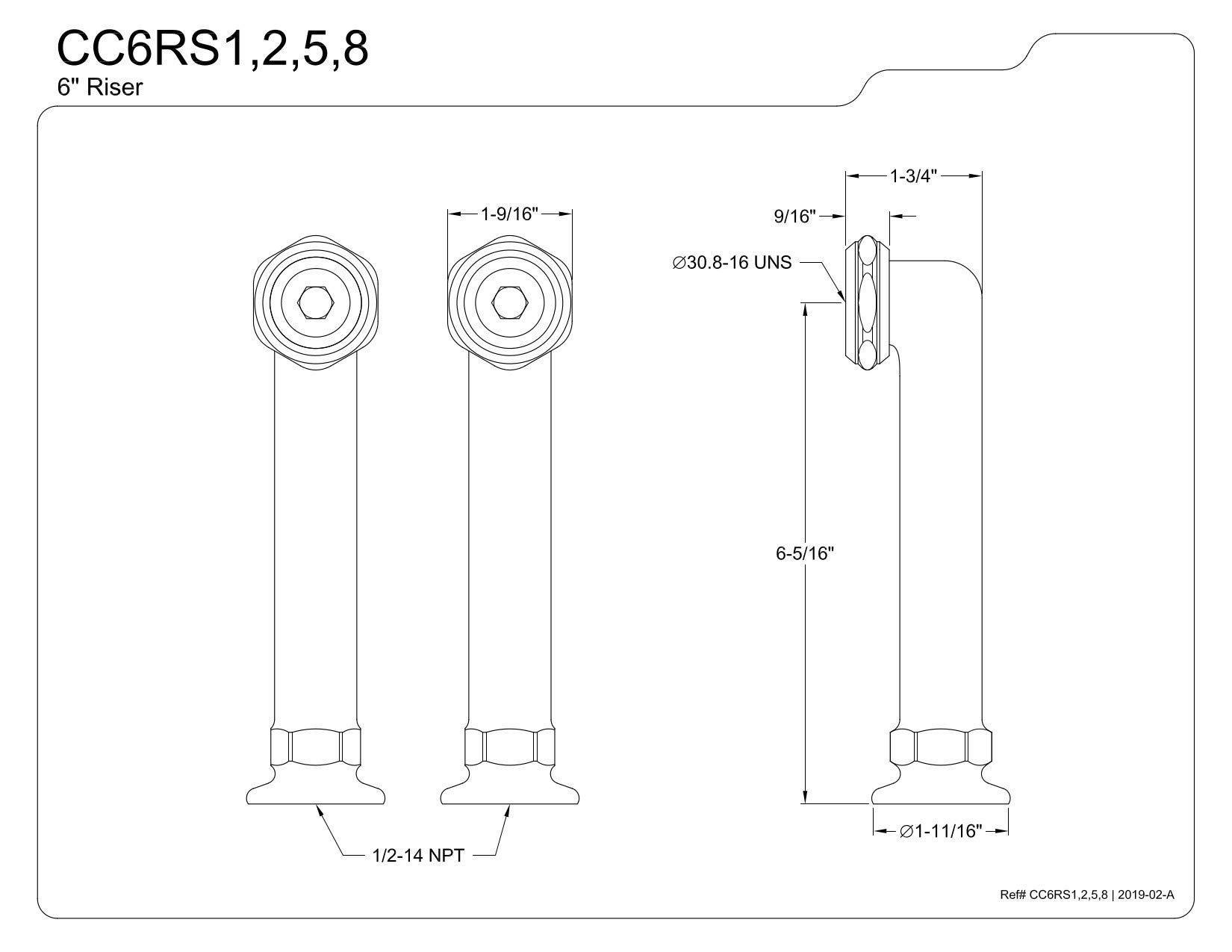 Kingston Brass CC6RS1 - Elevador de montura para bañera de pies (6 pulgadas), latón, Cromo pulido, 6 pulgadas