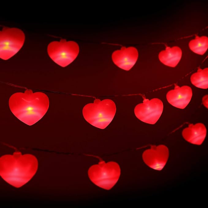 Mudder Valentine Heart String Light 10 Feet 20 LED Heart Fairy String
