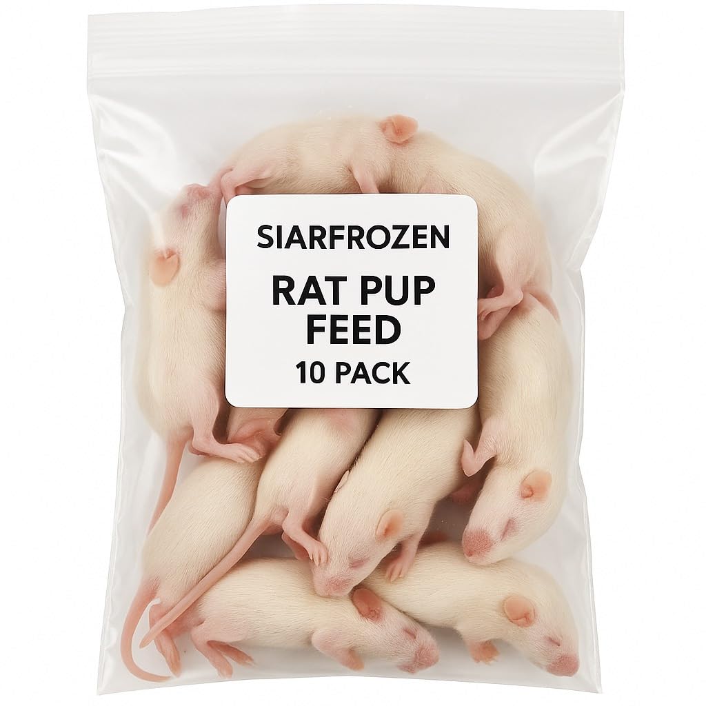 SiarFrozen Rat Pup Feed – 10 Pack | Small Frozen Food for Snakes, Reptiles & Birds of Prey | Clean, Consistent & Well-Prepared