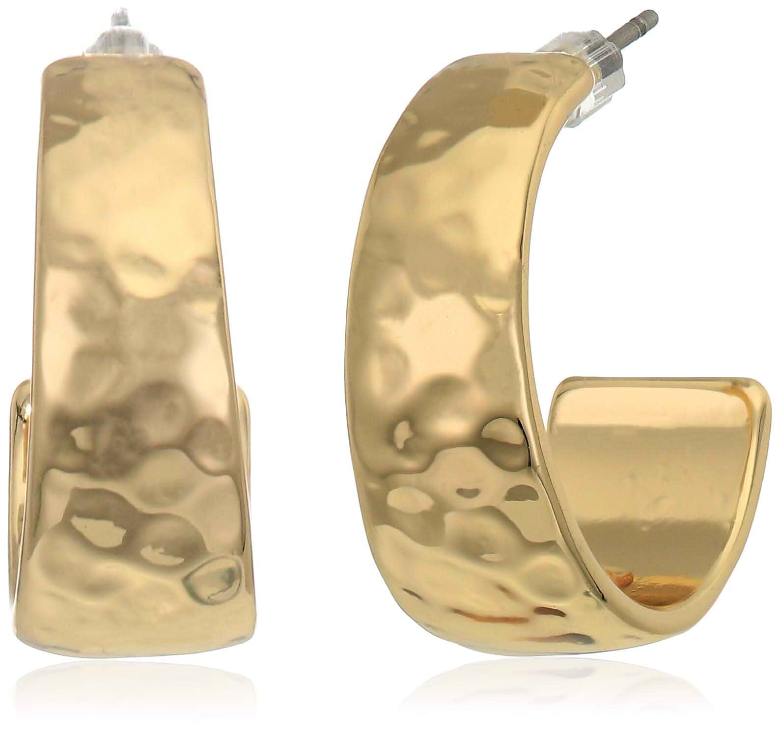 Nine West Women's Half Hoop Earrings, Contemporary Fashion Jewelry Accessories for Everyday Wear, Lightweight Statement Earrings for Casual and Dressy Styling