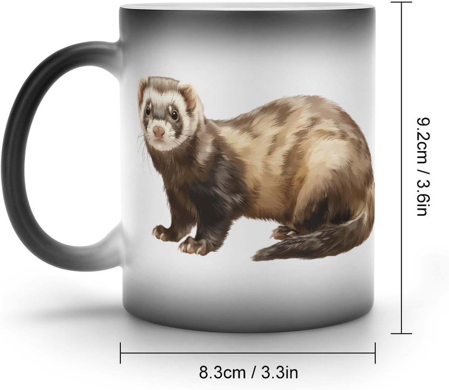 Cute Ferret Animals Color Changing Mug Heated Ceramic Cup Heat Sensitive Coffee Mug Fun Gift