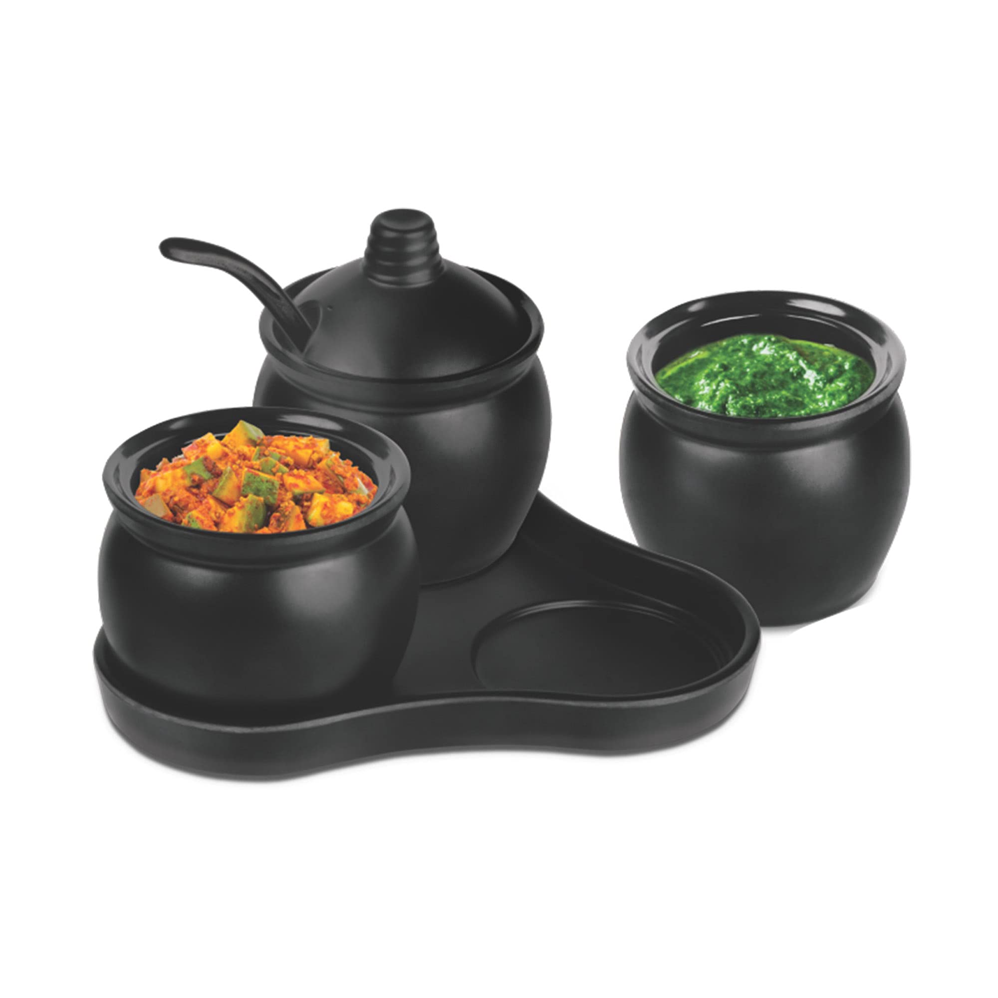 Milton Melamine Achaar Set of 10, Black | Easy to Clean | Long Lasting | Condiment Set (B09GFK6D1Q) Amazon Price History, Amazon Price Tracker