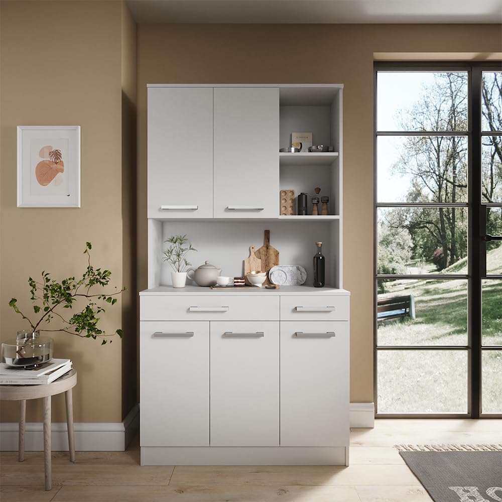 Vicco Buffet da cucina Raul, Bianco, 100.1 x 188.5 cm