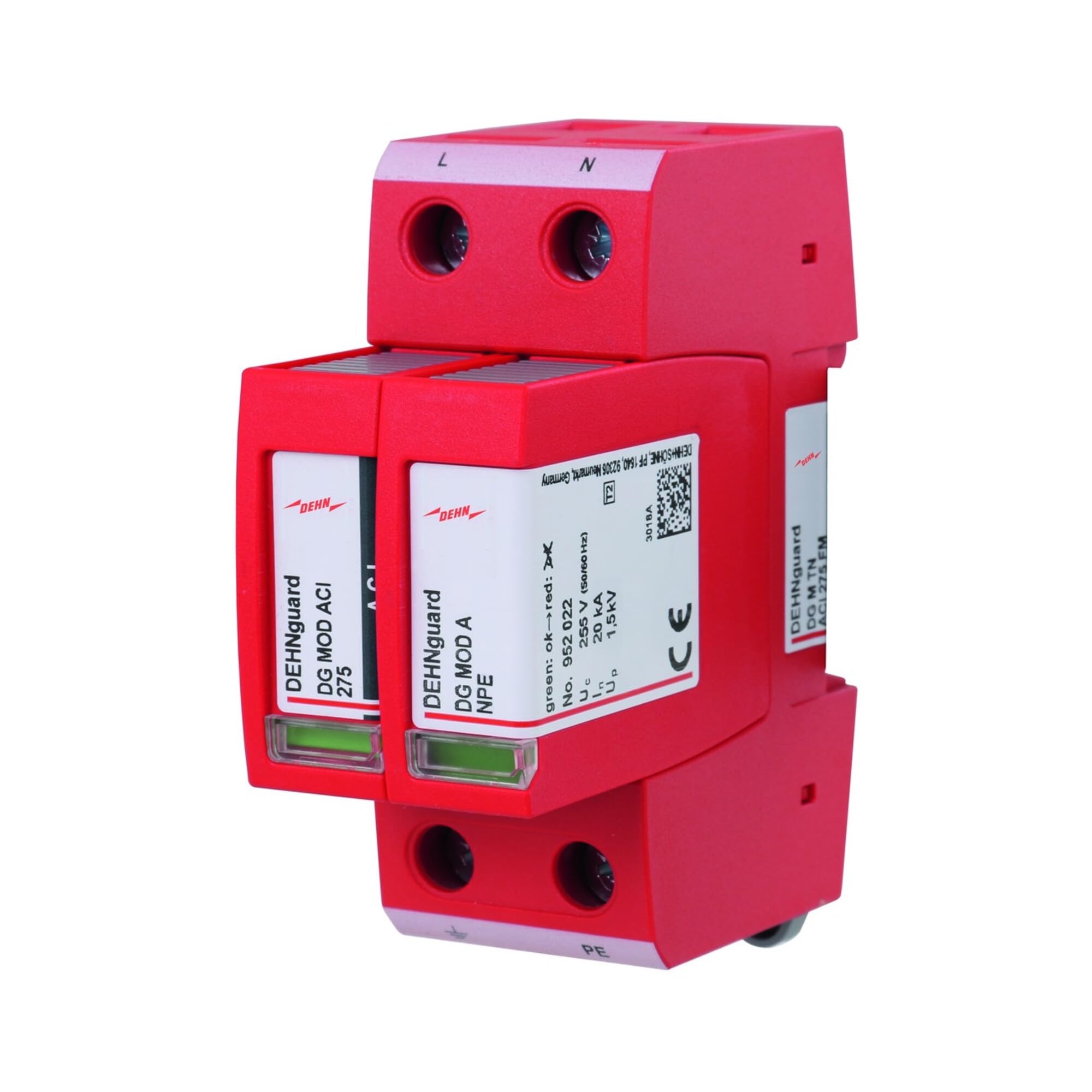 DEHN 952220 - Scarico di sovratensione tipo 2 DEHNguard M 2 poli Uc 275 V con tecnologia ACI sovratensione