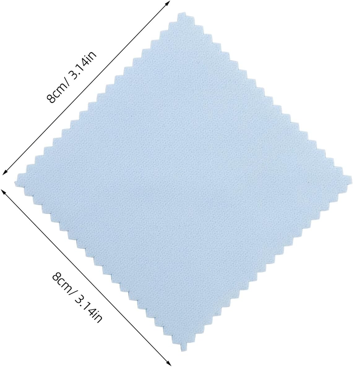 50pcs Jewelry Polishing Cloth 8x8cm Suede Cleaning Wipes