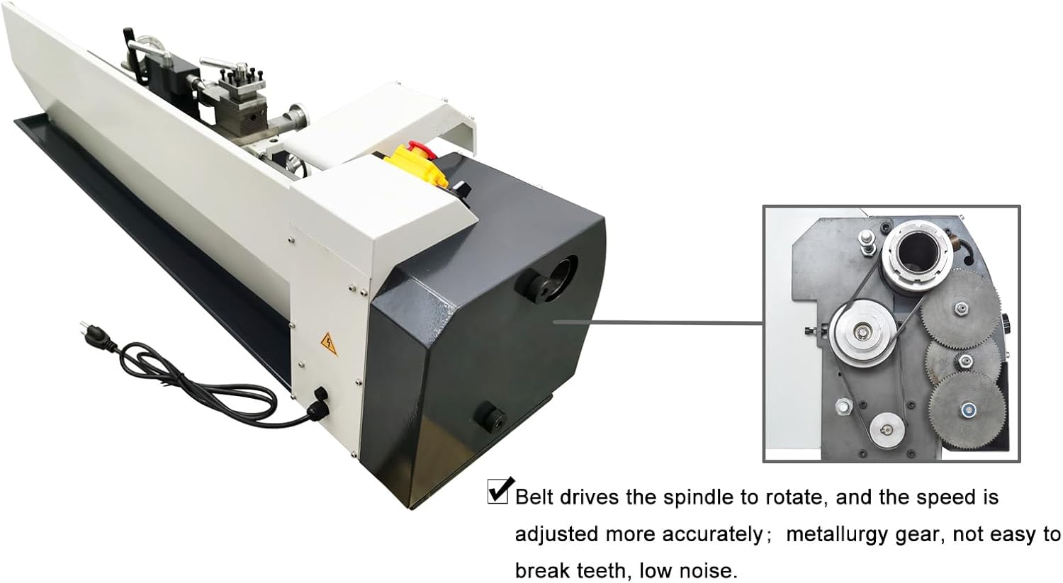 WM210V Metal Lathe 8''x39" Precision Benchtop Mini Lathe Inch Thread with 1100W Brushless Motor 50-2500rpm Variable Speed for Metal Wood Work 110V
