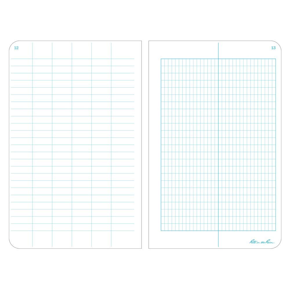Rite in the Rain Weatherproof Hard Cover Notebook, 4.75" x 7.5", Yellow Cover, Transit Pattern (No. 300F) - Image 4