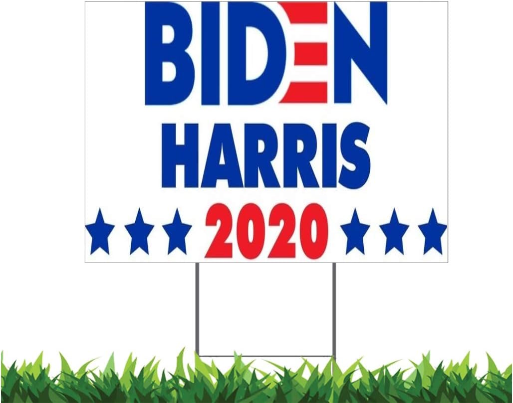 Debbie's Designs Biden Harris 2020 President 18x24-inch Yard Sign (Outdoor, Weatherproof Corrugated Plastic) Metal Stake Included