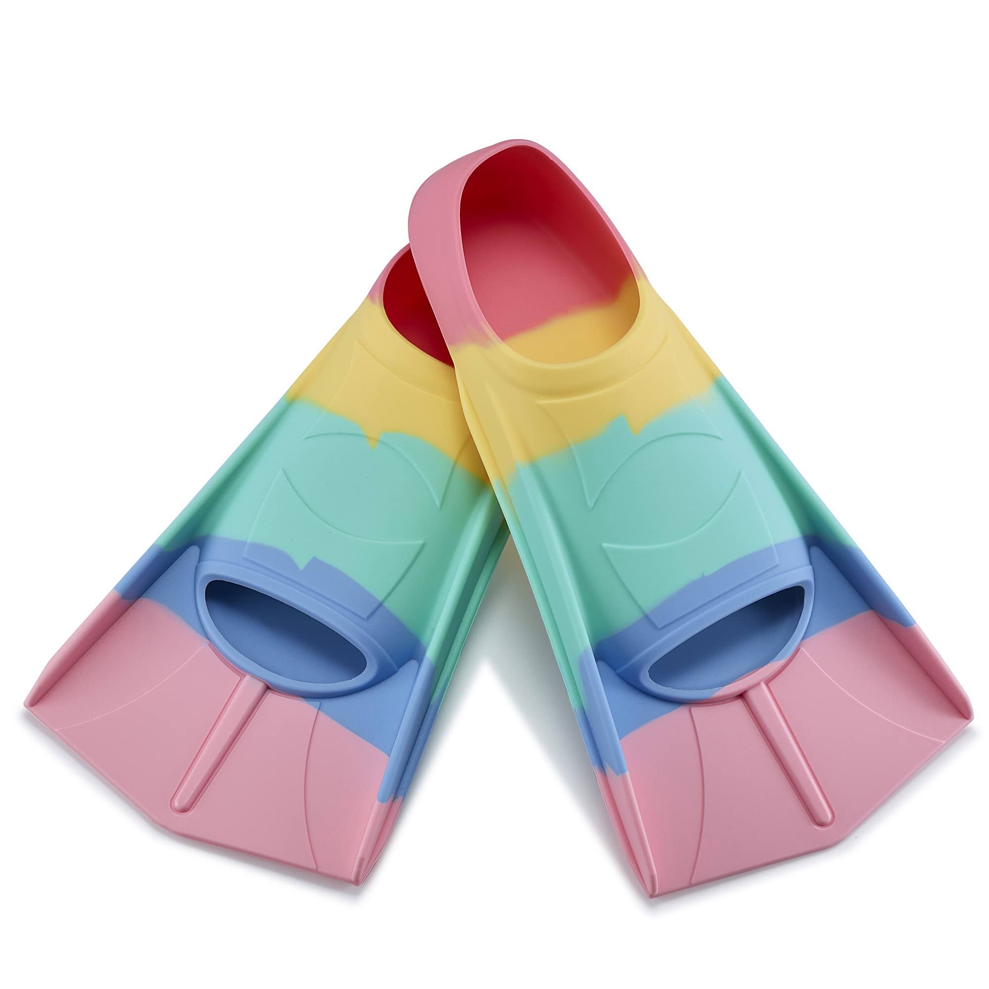 Kids Short Swim Fins, Lap Training Flippers for Pool Youth Beginners