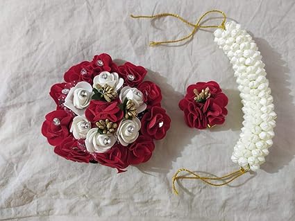 Skyter combo 3pcs of hair accessories for Women (hair Gajra,flower Gajra,Flower Acceories)