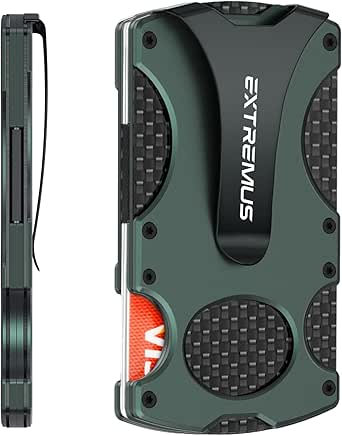 Extremus Mens Wallet, Slim Tactical Wallet with Money Clip and Credit Card Holder, Minimalist Front Pocket Wallet for Men, Rfid Blocking Wallet