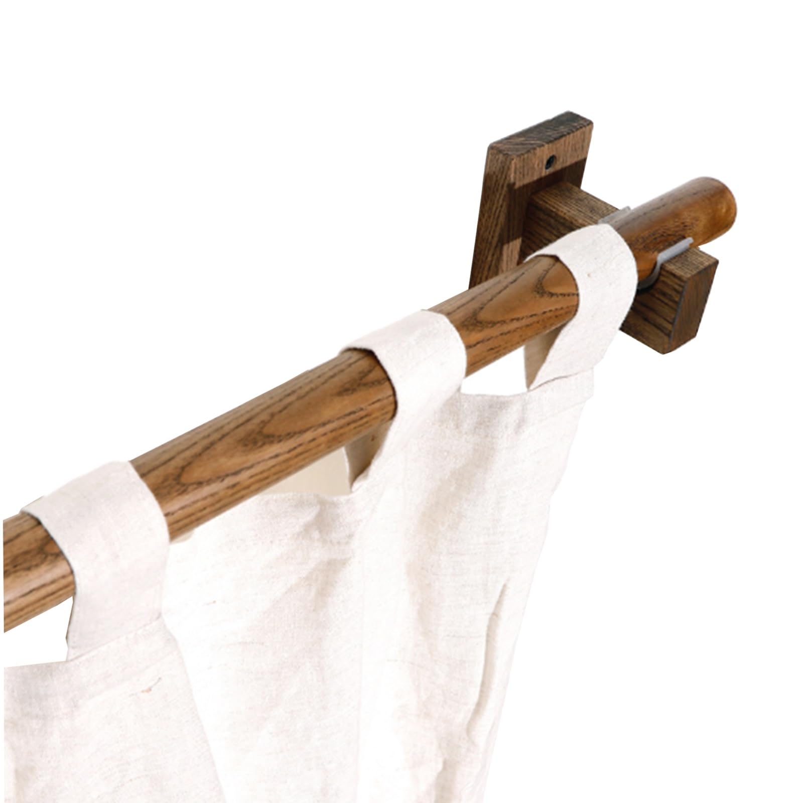 GLDYTVF Eco-Friendly Ash Wood Curtain Rod No Splicing Needed& Crack-Resistant Easy to Install 140cm Single Rod for Home Décor