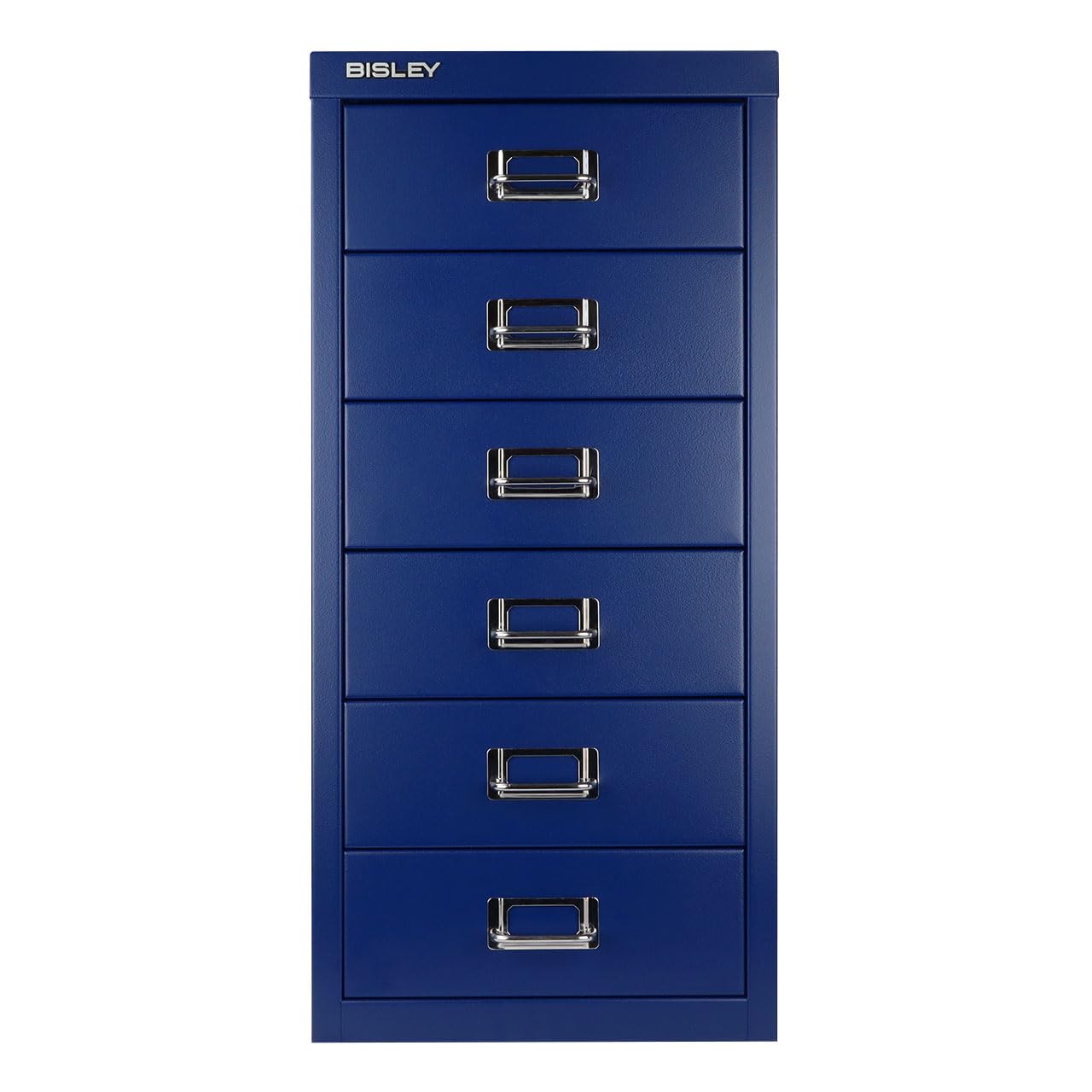 Bisley 6 Drawer Steel Under-Desk Multidrawer Storage Cabinet, Navy (MD6-NV)