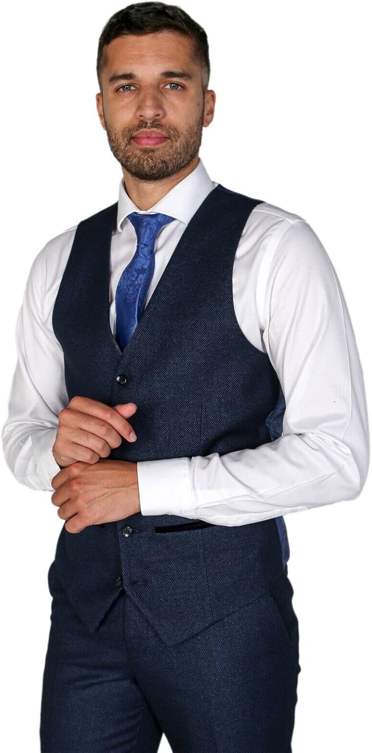 Men’s Wedding Business Retro Tweed Suit Tailored Fit 3 Piece Sold Separately Set