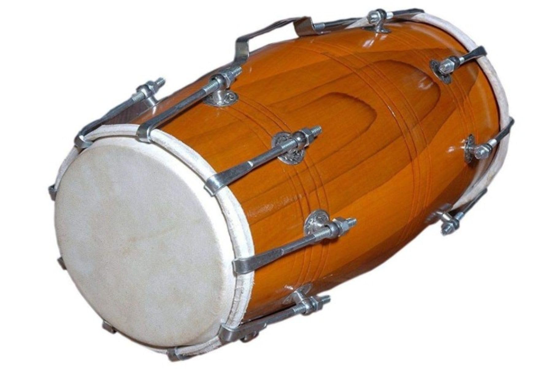 Instrument de musique folk indien fait à la main en bois Dholak Écrous N Bolt