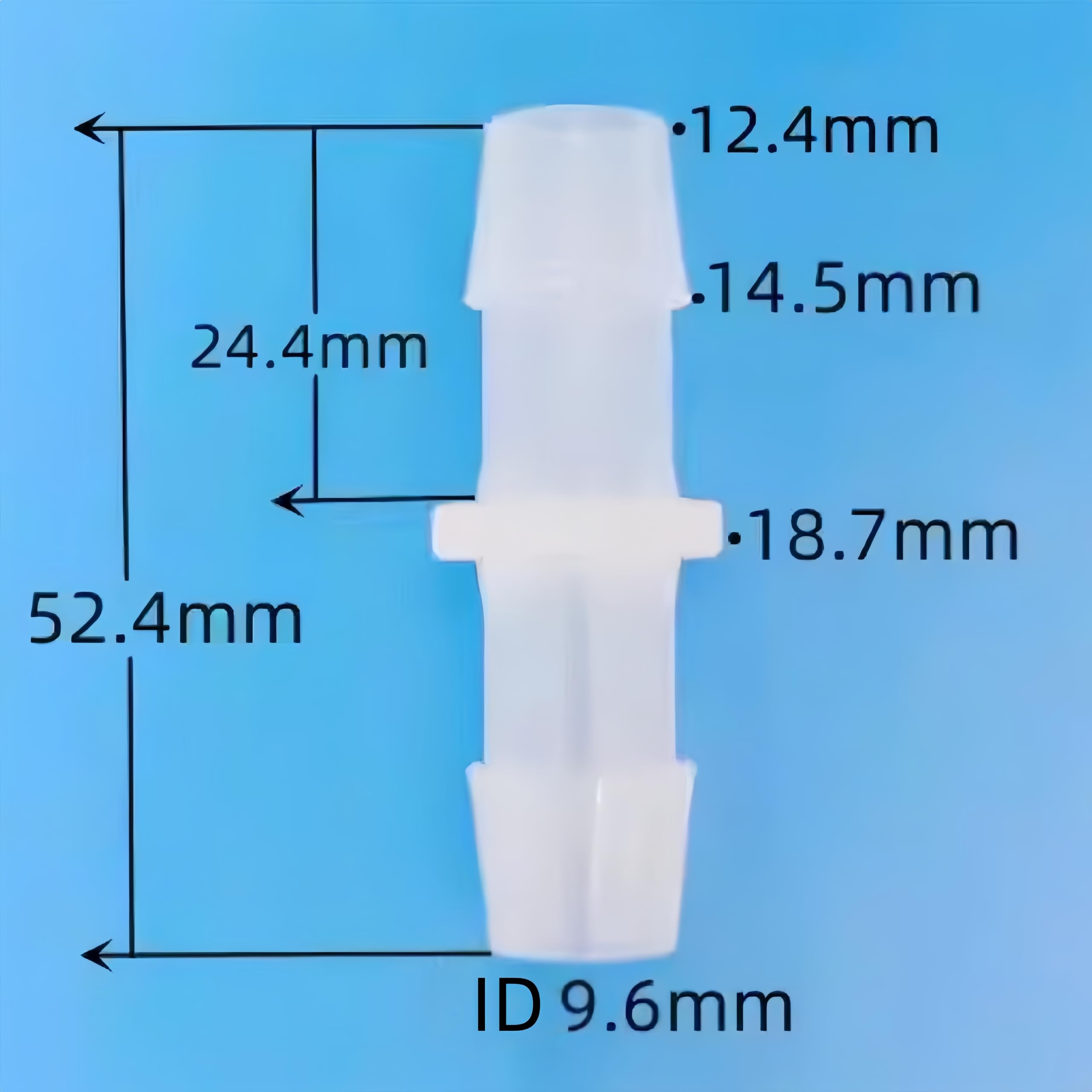 Conectores de púas de plástico reutilizables transparentes, paquete de 50, iguales rectos para laboratorio, maquinaria de alimentos, aplicaciones bioquímicas (4,8 mm, 3/16 pulgadas)