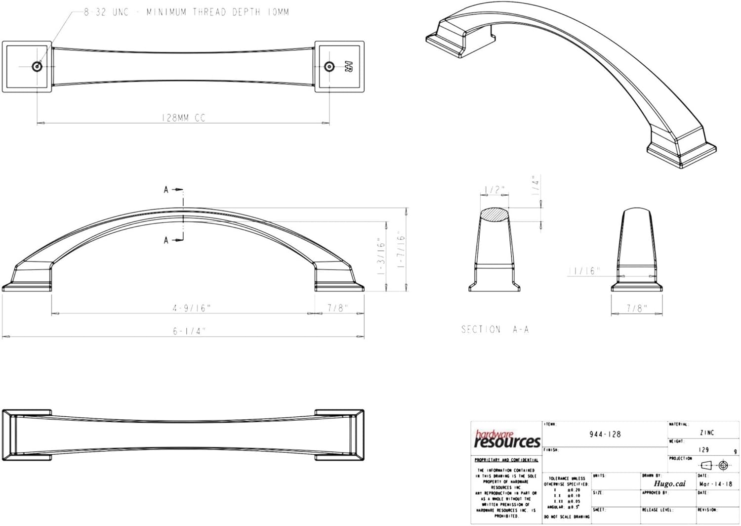 Satin Nickel 5" Arch Cabinet Pull with Mounting Hardware