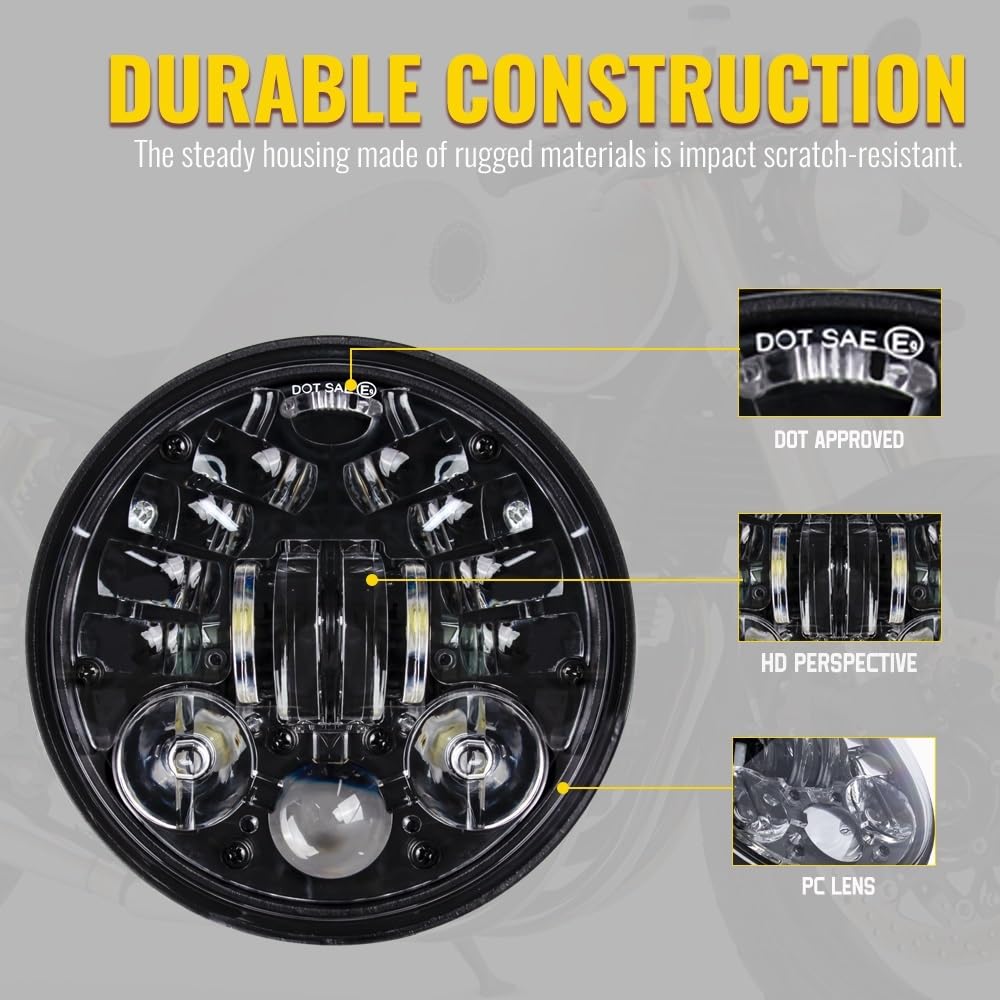 Moto Faro Anteriore Moto 1pc 5-3/4 faro LED da 5.75 pollici per Davidson Dyna per Street Bob per Night Rod Train per Softail per Deuce