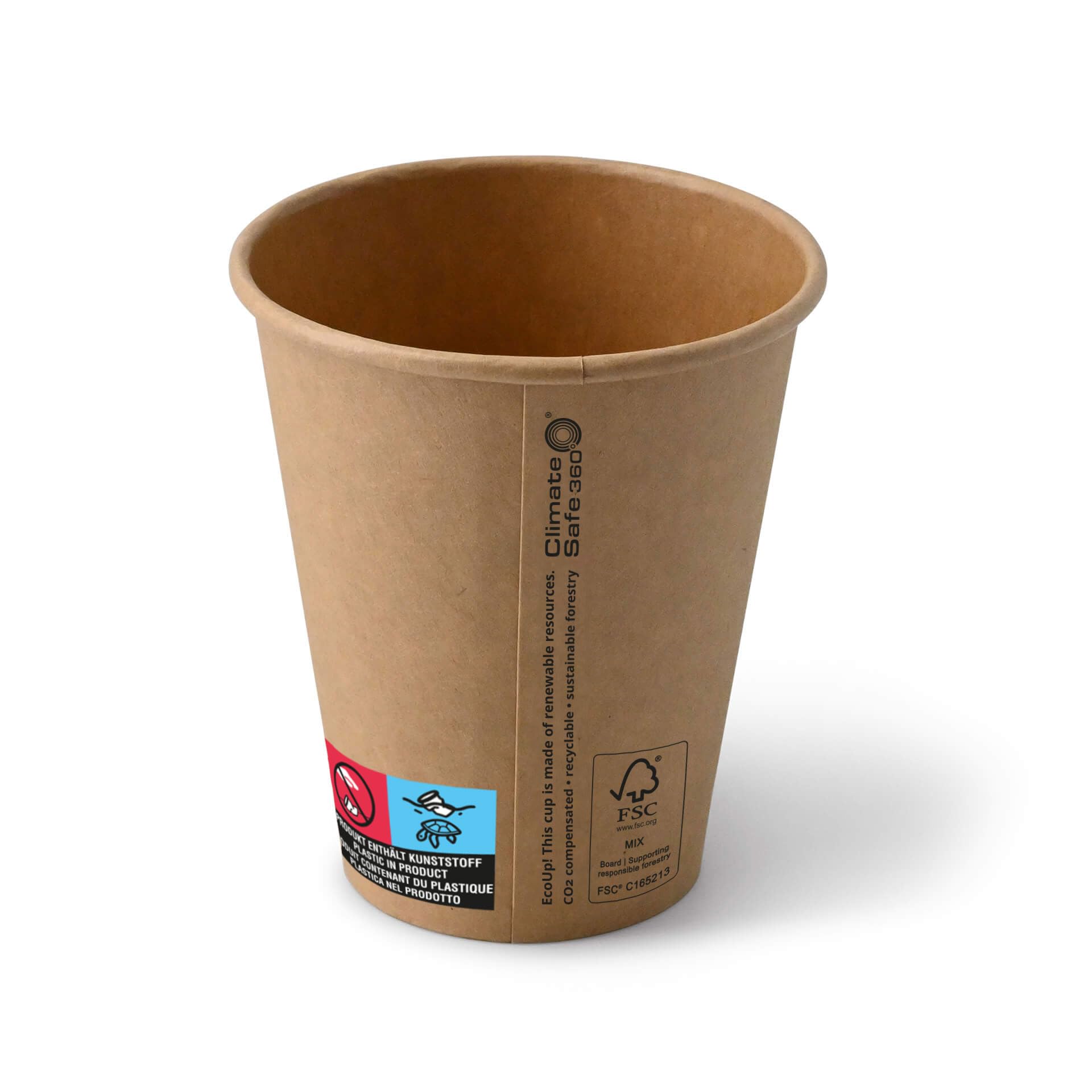 BIOZOYG Bicchieri di cartone 500 pezzi 250 ml - Bicchieri usa e getta per bevande calde - Alternativa ai bicchieri di polistirolo, bicchieri di carta