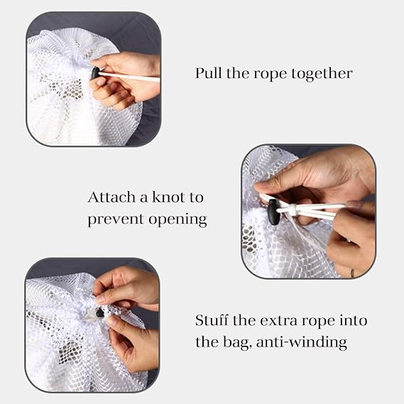 DoGeek Laundry Net for Washing Machine - Laundry Bag for Lingerie Socks Tights Stockings and Baby Clothing (Size: 60 x 90 cm for 5 kg of Laundry) Pack of 2