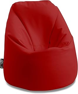 EXTROITALY *Bonita L* Rosso Pouf POUFF Puff PUF Sacco Morbido in Simil-Pelle Mis. 85X85 H.100 cm RIEMPITA con Perle di POLISTIROLO
