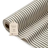 Black Woven Ticking Fabric 100% Cotton - 44/45' Wide Ticking Stripe Fabric by...