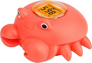 BGYTWEYTD Floating Crab Baby Bath Thermometer - Rechargeable IPX8 Waterproof Digital Pool & Tub Temp Gauge, 3-Color Alert, Fun Baby Shower Gift