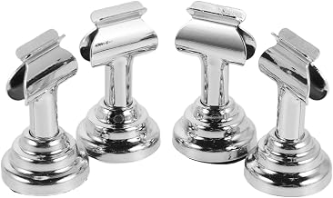 4 Pack Silver Metal Table Holder Round Base Small Place Card Holder Wedding Buffet Business Card Holder Stable Card Holder for Catering and Office
