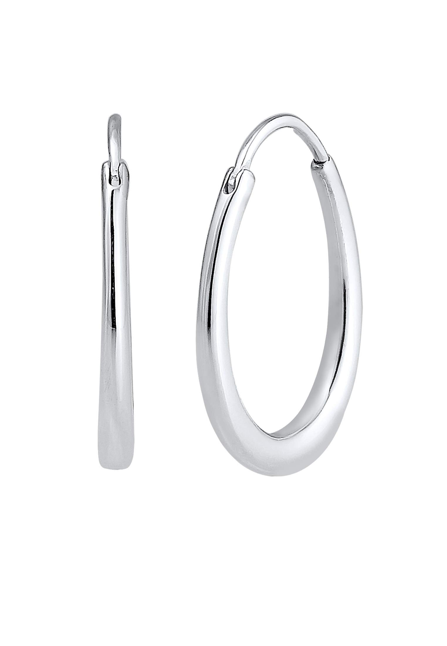 Elli Damen Echtschmuck Ohrringe Creole Ohrhänger Geo Basic Trend Oval in 925 Sterling Silber