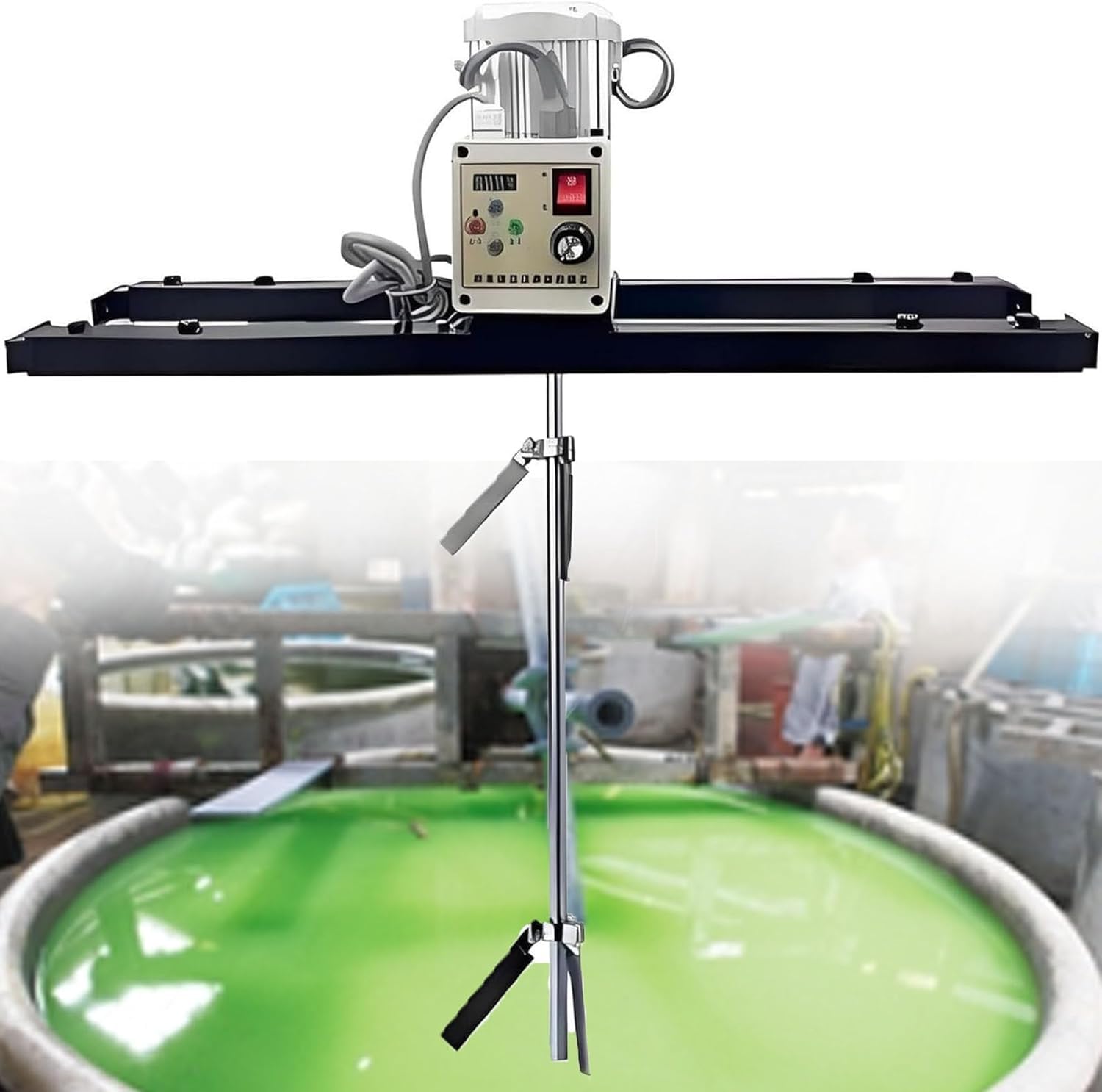 Miscelatore Elettrico per Vernici, agitatore ad Alta Potenza da 2100 W con velocità di Rotazione Regolabile per Serbatoi IBC, fusti Aperti e soluzioni Viscose. Applicazione Versatile. (B)
