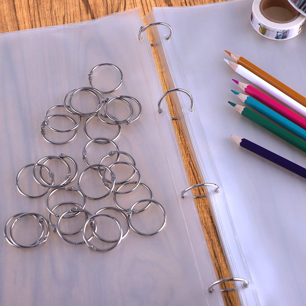 Snapklik.com : Antner 100PCS 1 1/5 Inch Loose Leaf Binder Rings Nickel ...