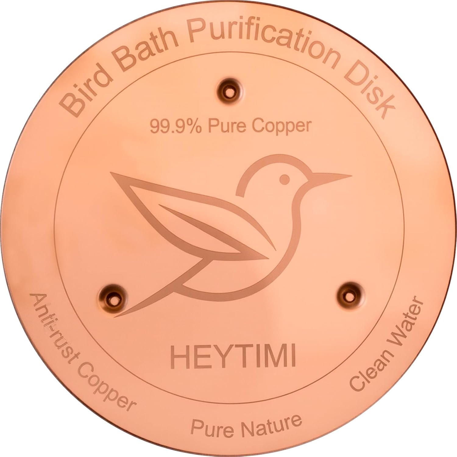 4 PCS Bird Bath Copper Disk Rainproof 99.9% Pure Copper Water Purification Disk with Triple-Point Support for Outdoor Birdbath & Bowl, All-Season Use Safe