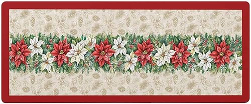 Tapete de baño de flor de pascua de invierno para bañera, antideslizante, de secado rápido y absorbente, de tierra de diatomeas, fregadero de tierra