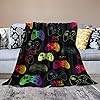 Video Game Throw Blanket Gaming Joystick Cool Gamer Gifts for Boys Teens, Soft Warm Bedding Bed Blankets for Couch Bedroom Sofa Decor, Cozy Flannel Plush Blanket for Kids Adults, 50"X40" #5