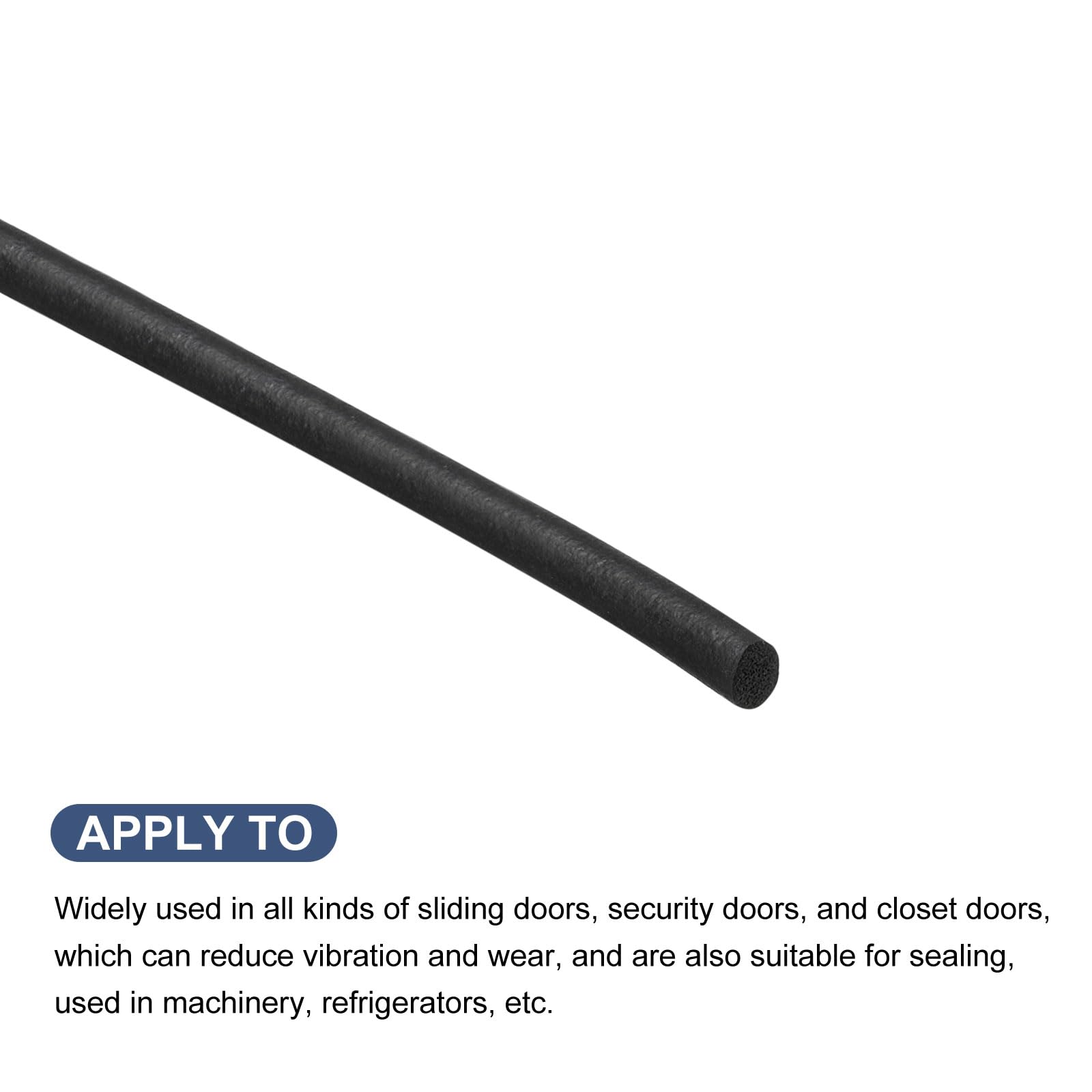 METALLIXITY Nitrile Solide Intempéries Joint Bande (4mm Diamètre X