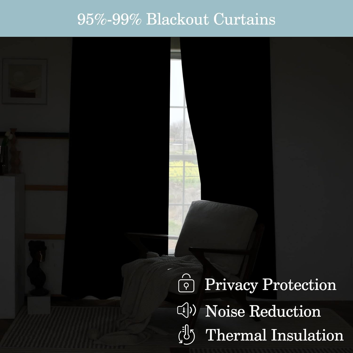 Fcosie 16ft Extra Long Curtains, 4-in-1 Header Flat Hooks Back Tab Hook Belt Rod Pocket Drapes, Black Blackout Drapes, Custom Made Curtains 10 to 24 feet Length, 100" Wide by 192" Long, 1 Panel