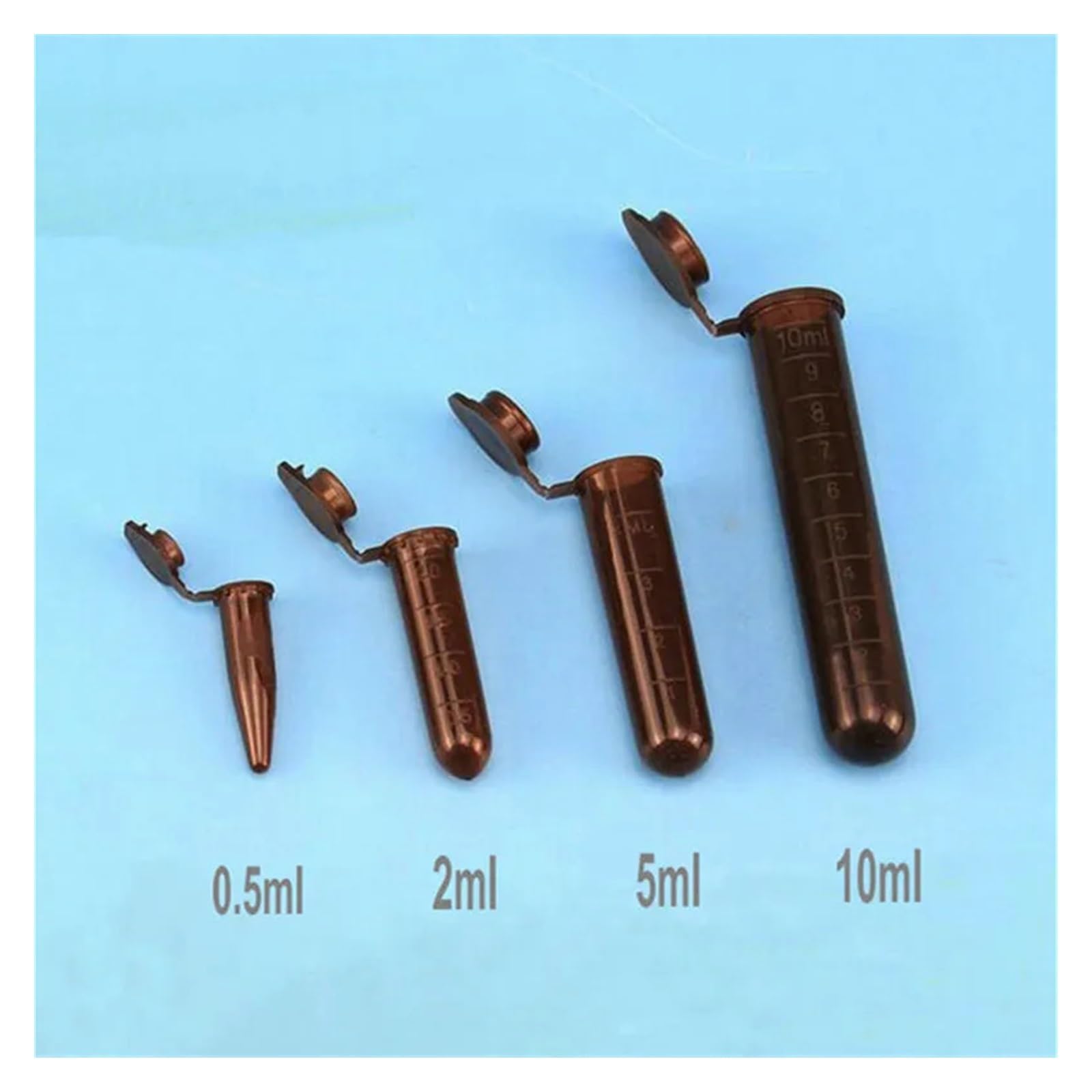 Lab 0.5ml 1.5ml 2ml 5ml 10ml Provetta For Provetta Da Centrifuga Marrone A Prova Di Luce/lucifuga/fotofobica For Uso Nell'analisi PCR(0.5ml 1000pcs)