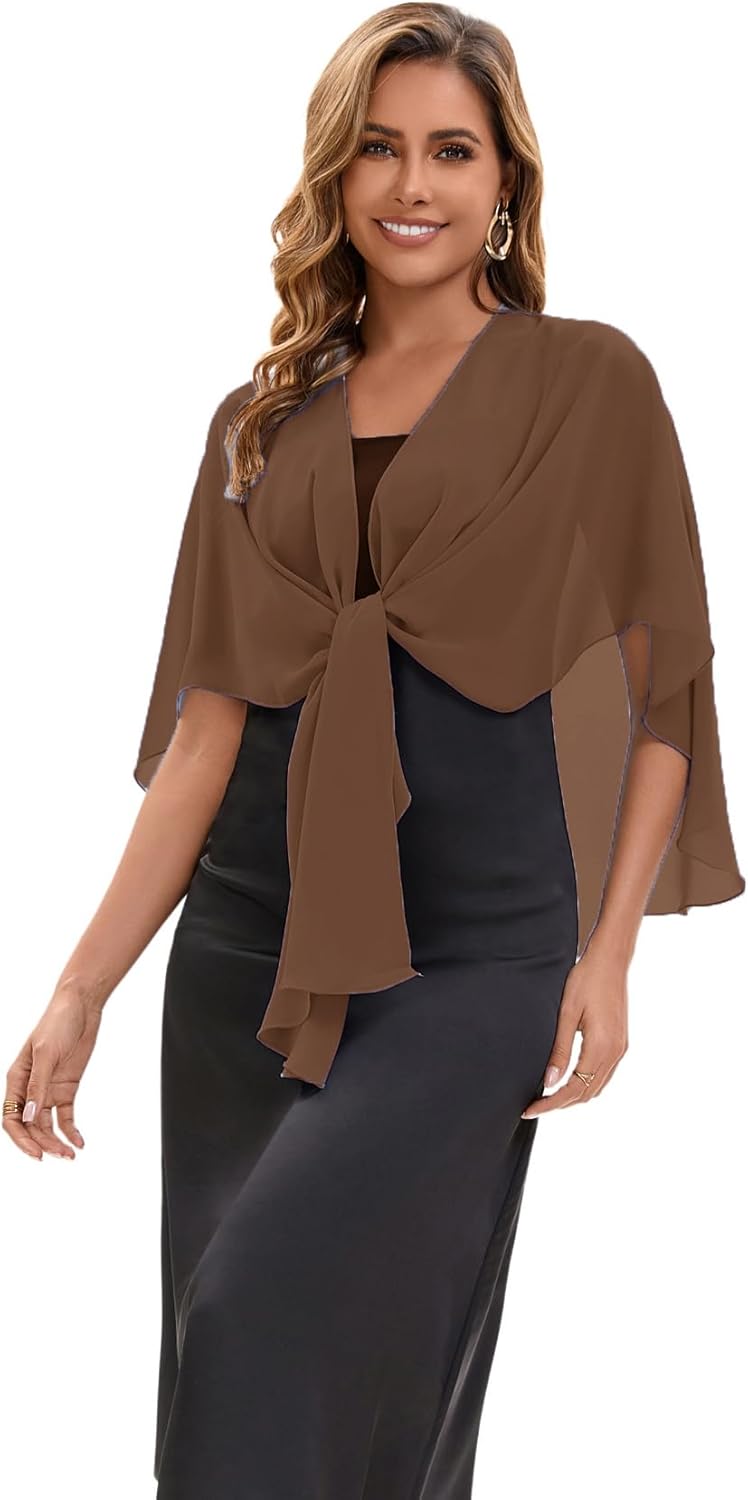 Baoqiya Chiffon Shawl Evening Scarf Shawls and Wraps for Women Wedding Party Bridal Scarves Cover Ups