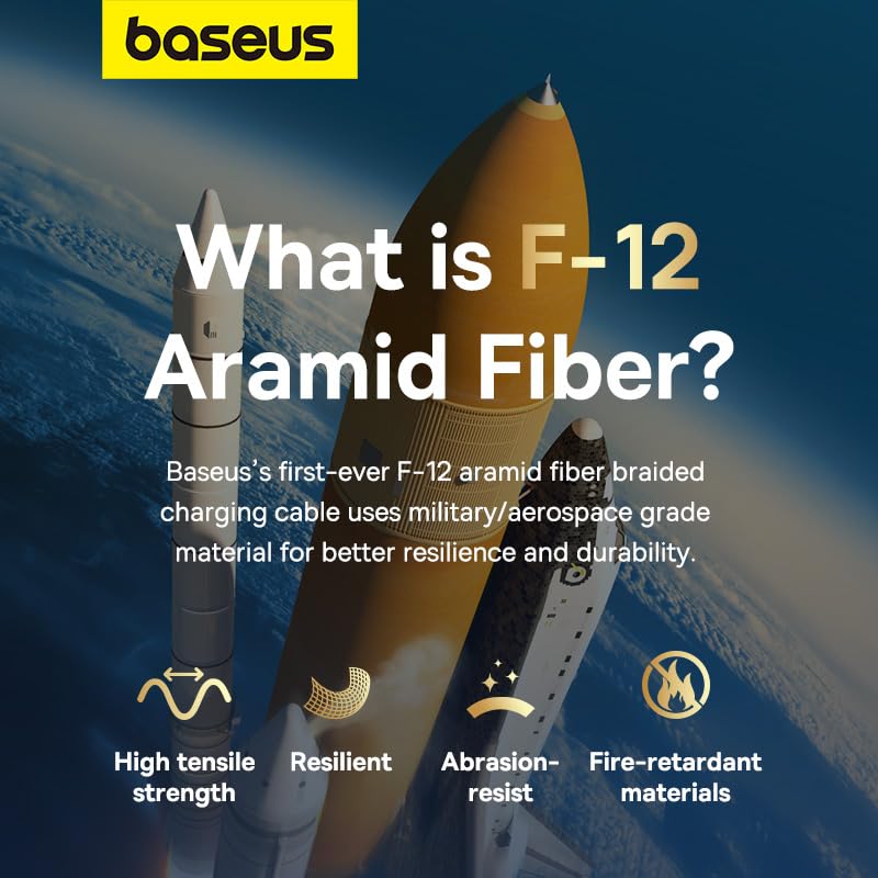 Image of Baseus Unbreakable Series Fast Charging Data Cable USB to Type-C 100W 2m Cluster Black